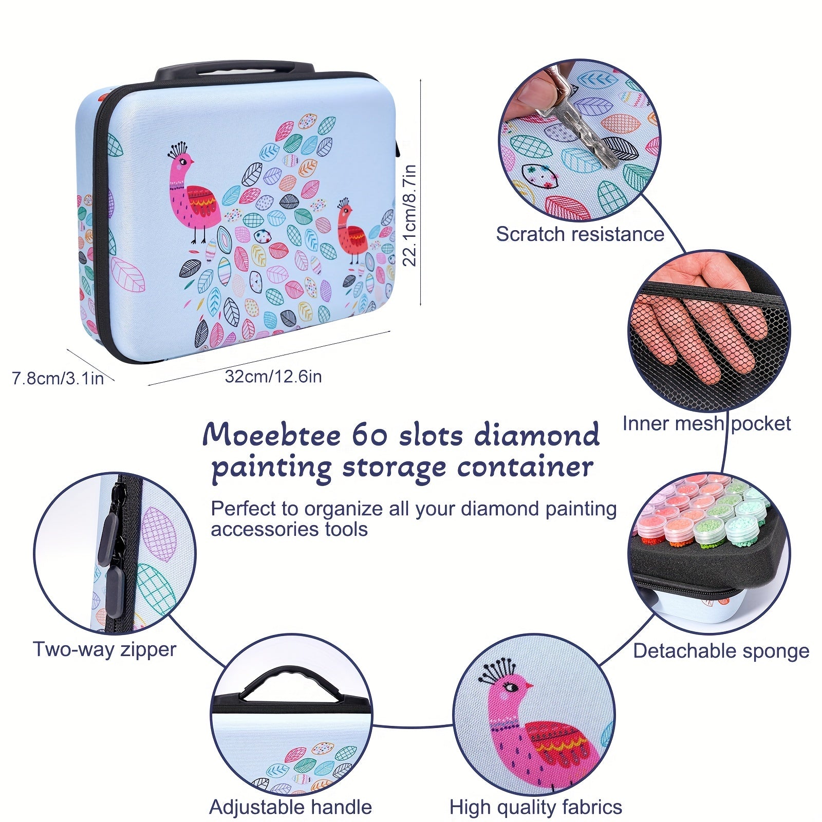 30 Slots Diamond Painting Accessory Storage Kit for DIY Diamond Art Rhinestone