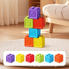 12pcs Large Building Blocks Shapes Letters Fruits Animals Vibrant Col