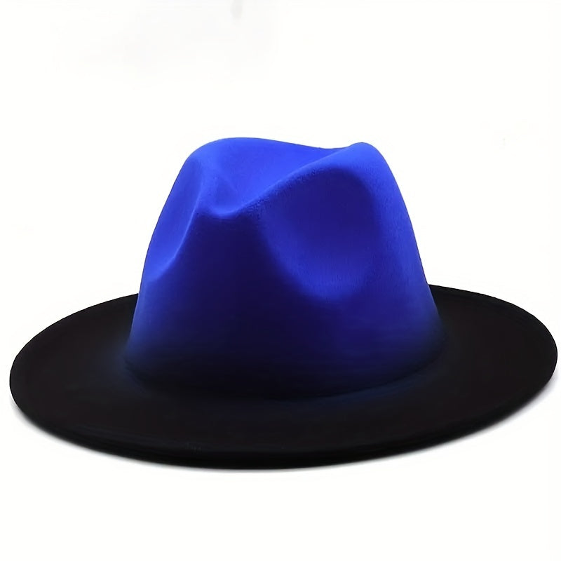 Gradient Top Hat Flat Jazz Hat Wide Brim Hat