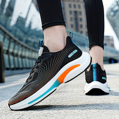 Men's Casual Lace Up Woven Sneakers Comfy Breathable Non Slip Sneakers
