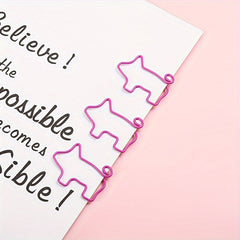 20pcs Pink Piggy Paper Clip Animal Shape Bookmark
