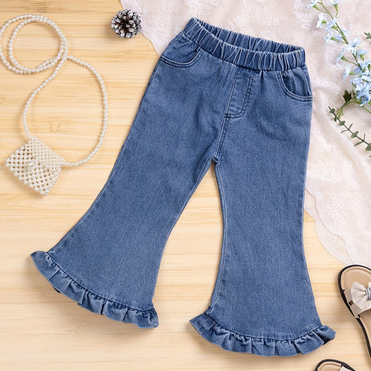 Girls Denim Flare Bell Bottom Pants for All Seasons