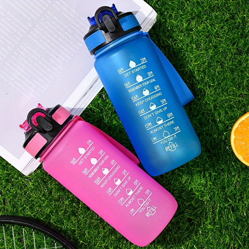 600ml Gradient Water Bottle Leakproof Flip Top Cup Outdoor Fitness Travel
