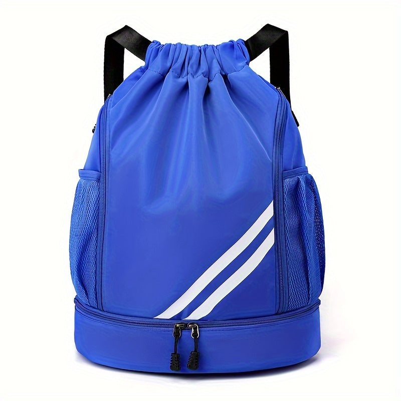 Drawstring Gym Bag Polyester Softshell with Pockets