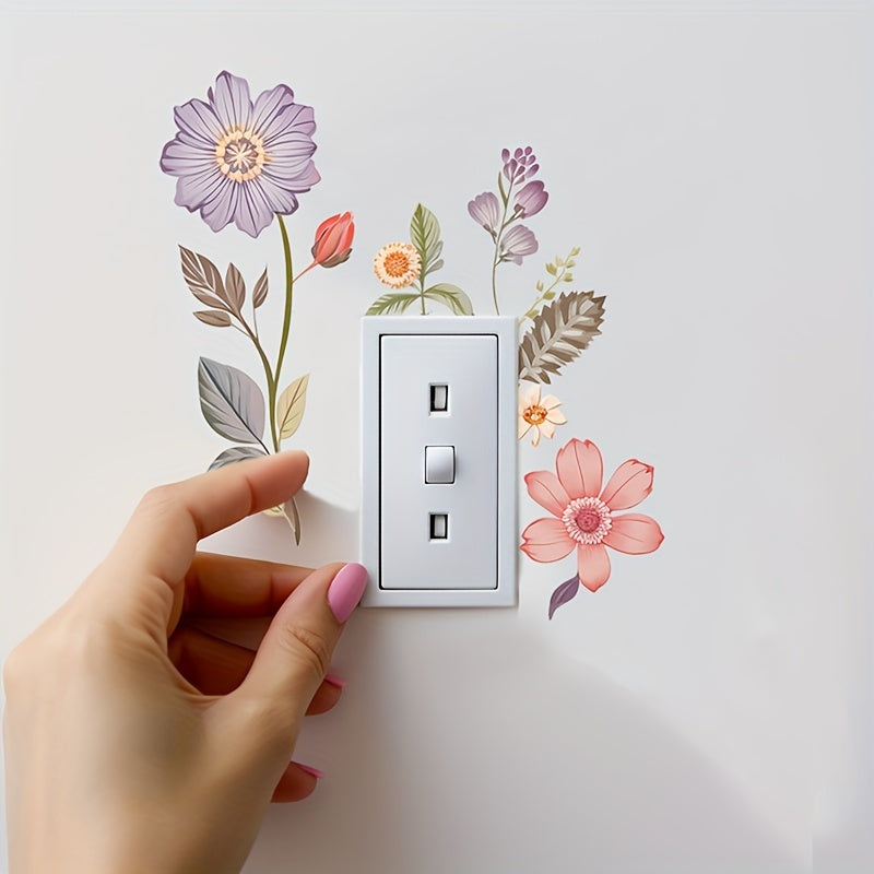 Floral Wall Stickers for Switch & Outlet Covers Vinyl Decal Home Decor