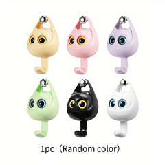4pcs Cat Wall Hook with Movable Eyes Home Room Wall Door Decor