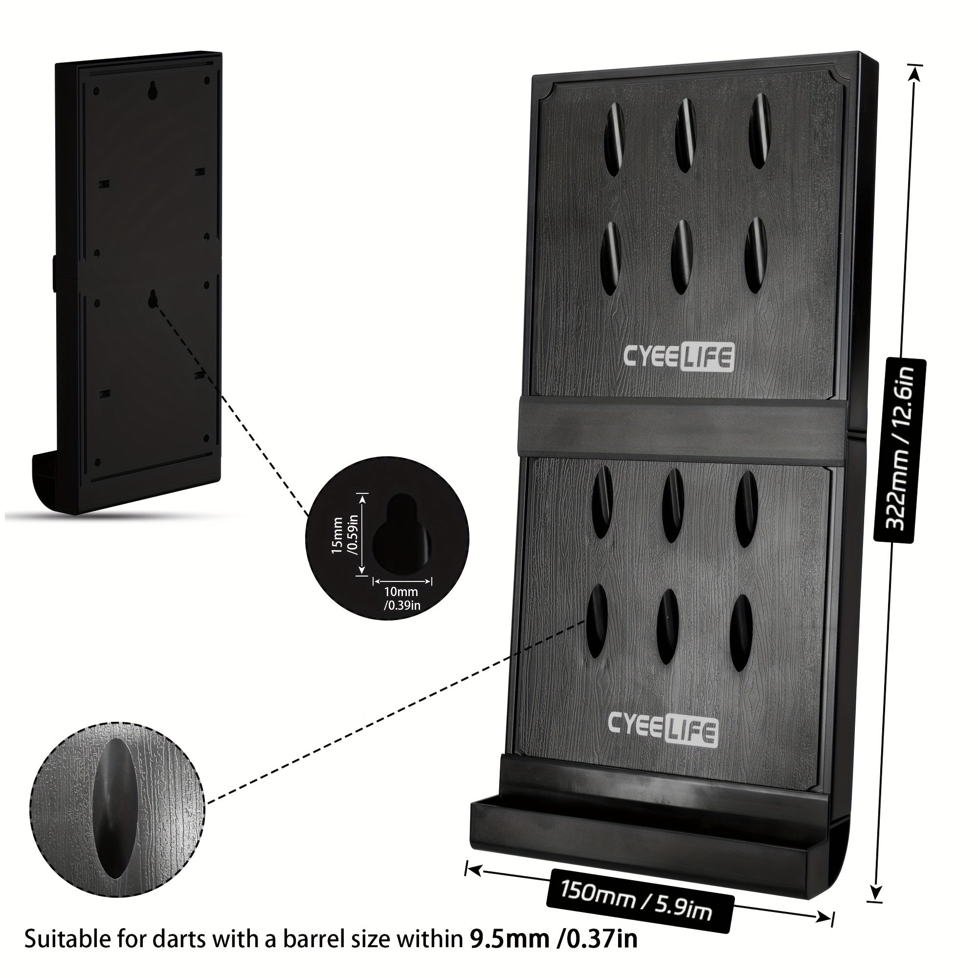 Cyeelife Dart Holder Plastic Dart Wall Mount For 12 Darts