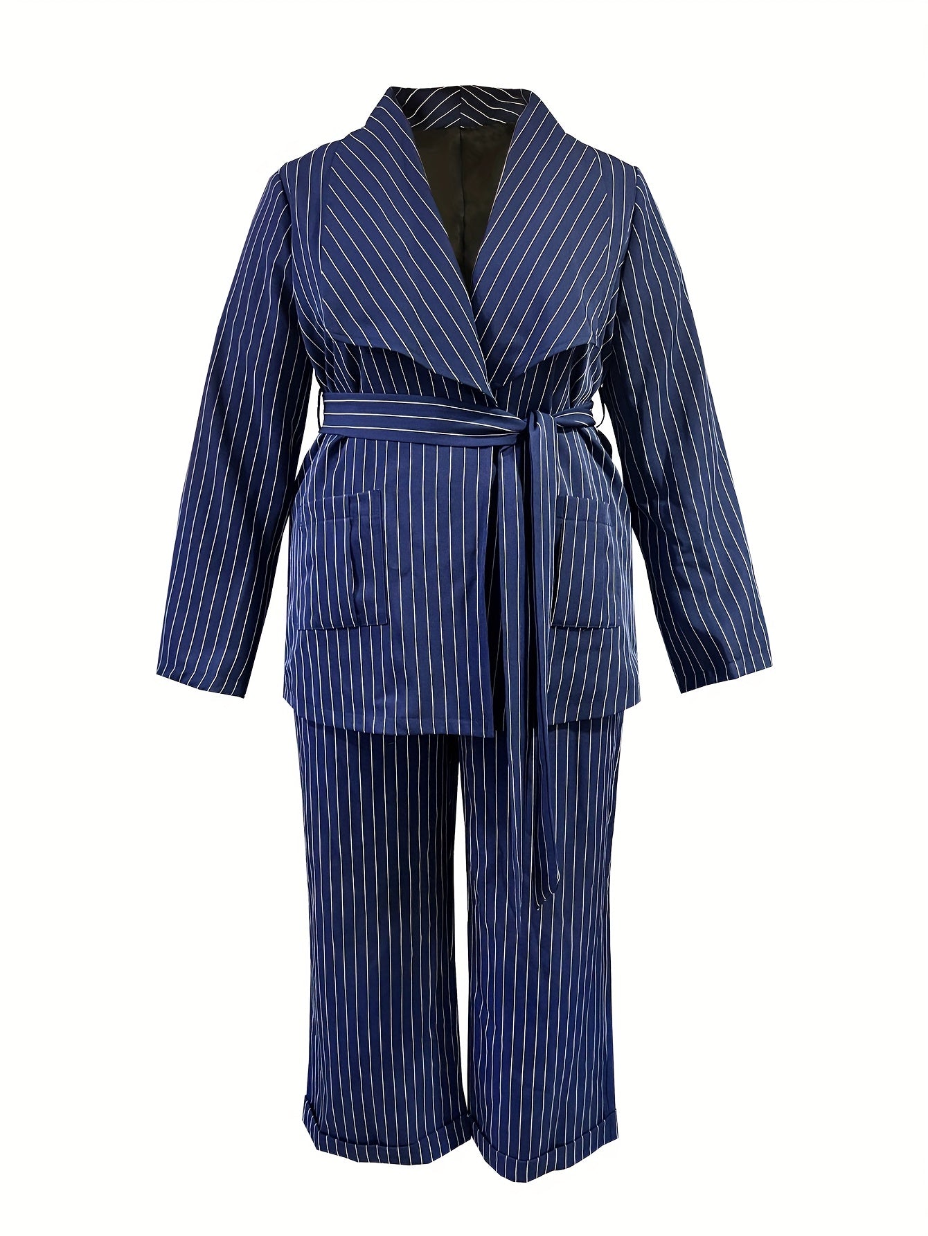  Plaid Print Blazer & Pants Set