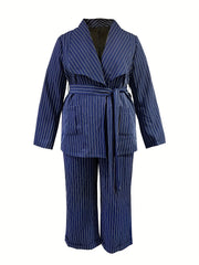  Plaid Print Blazer & Pants Set