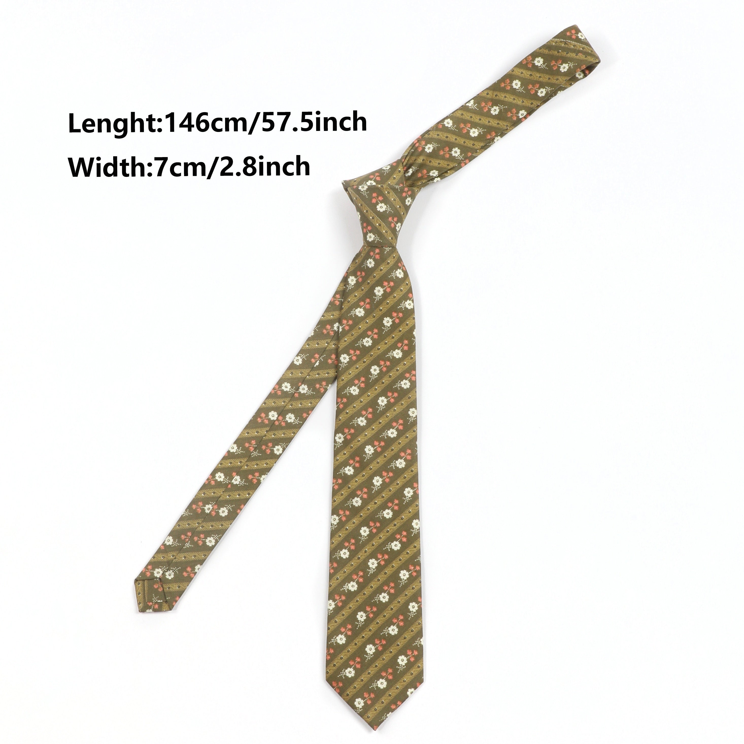 Multicolor Polyester Floral Striped Tie for Men