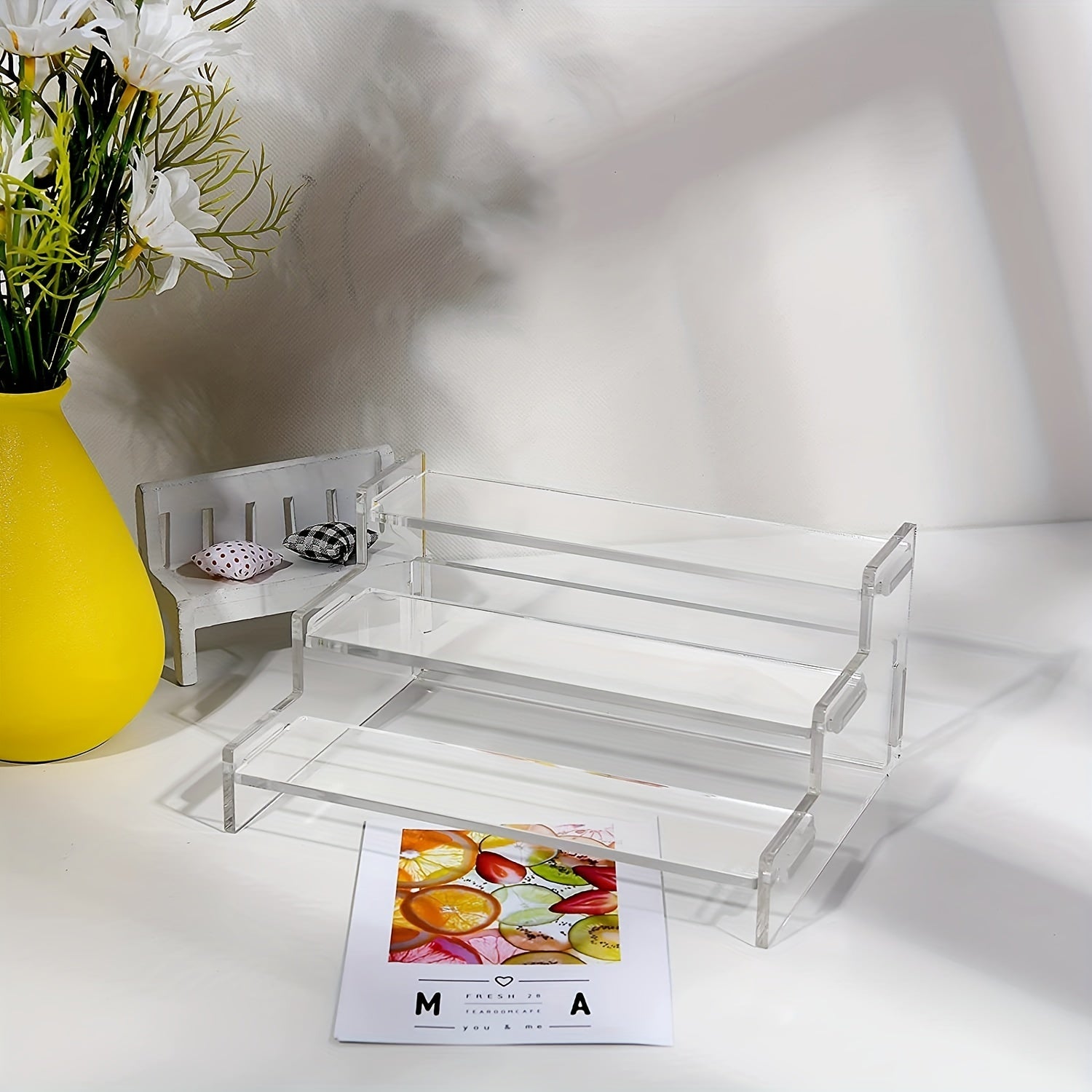 Transparent Acrylic Three-layer Display Rack for Blind Box Hand Cupcake Cosmetic