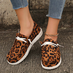 Leopard Print Flat Loafers Casual Stylish Shoes Women's Footwear