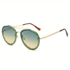 Round Ombre Sunglasses UV400 Metal Glasses