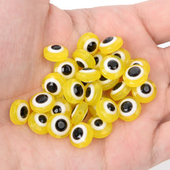 50-100pcs Evil Eye Beads Oval Spacer Resin DIY Charms for Jewelry Making