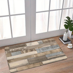 Wood Print Floor Mat Modern Home Rug Indoor Carpet Non Slip Kitchen Mat