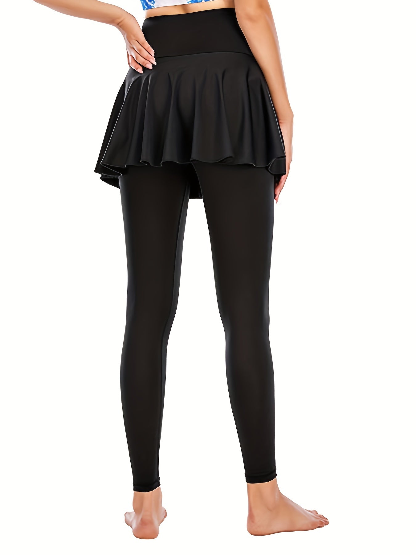 2 In 1 Skinny Leggings Casual Stretchy Skirt Leggings
