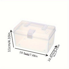 1PC Portable Storage Box Transparent Plastic Box With Lid Desktop Miscellaneous