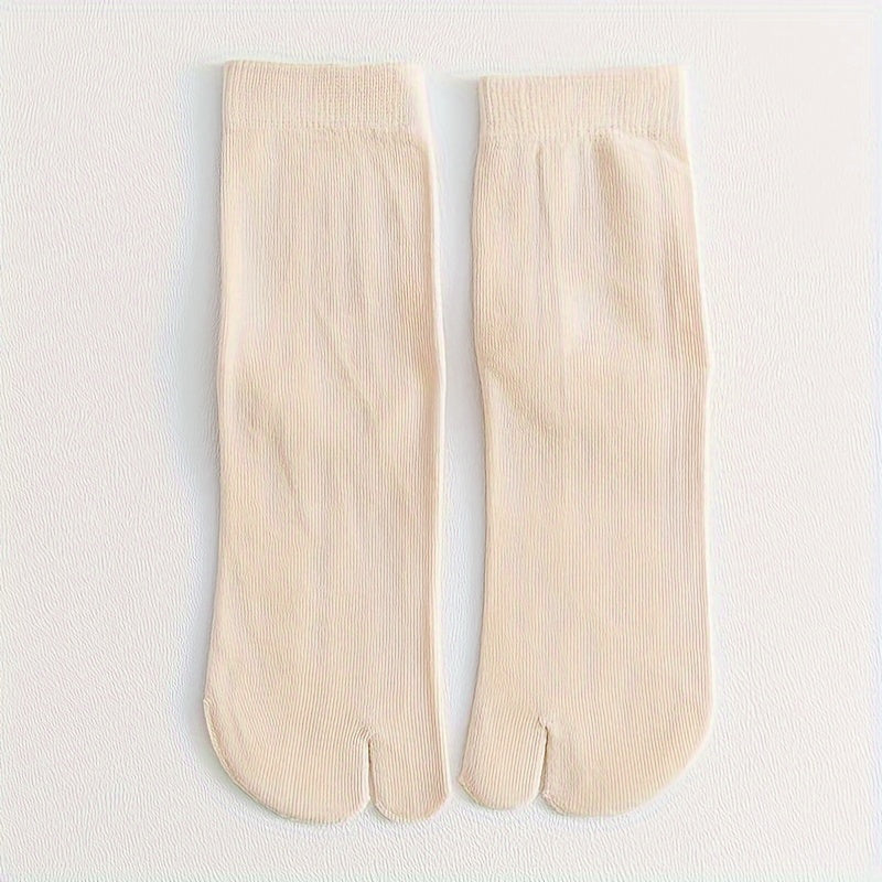 1pair Two Finger Socks Two Toe Socks Medium Leg Socks Cotton Socks