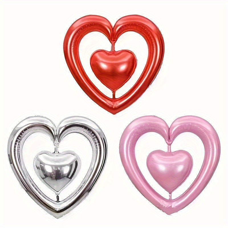 Aluminum Film Heart Floating Balloon for Party - Pack of 5