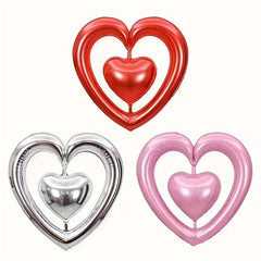 Aluminum Film Heart Floating Balloon for Party - Pack of 5