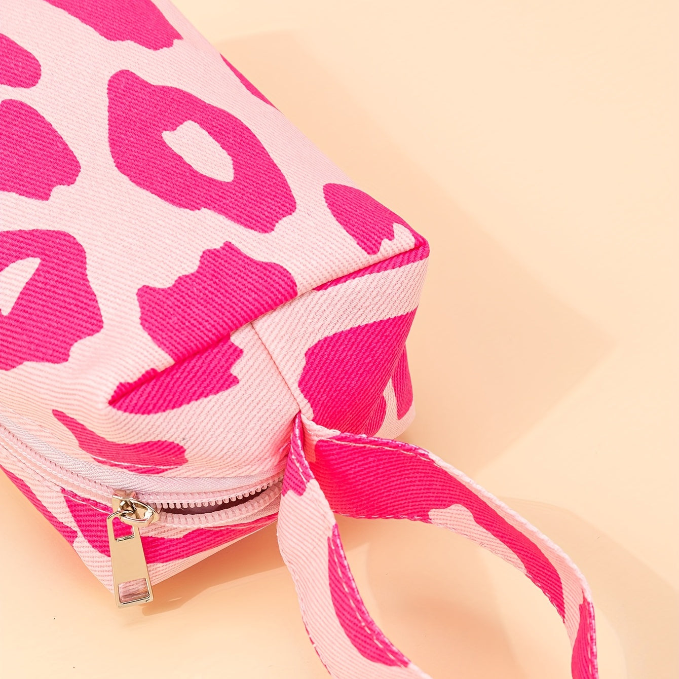 Pink Leopard Print Makeup Bag Cosmetic Bag For Women