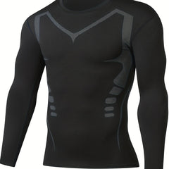 Men's Long Sleeve Compression Base Layer for Outdoor Gym Running