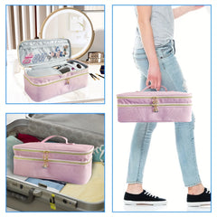 Double Layer Travel Organizer Bag for Hair Dryer & Attachments