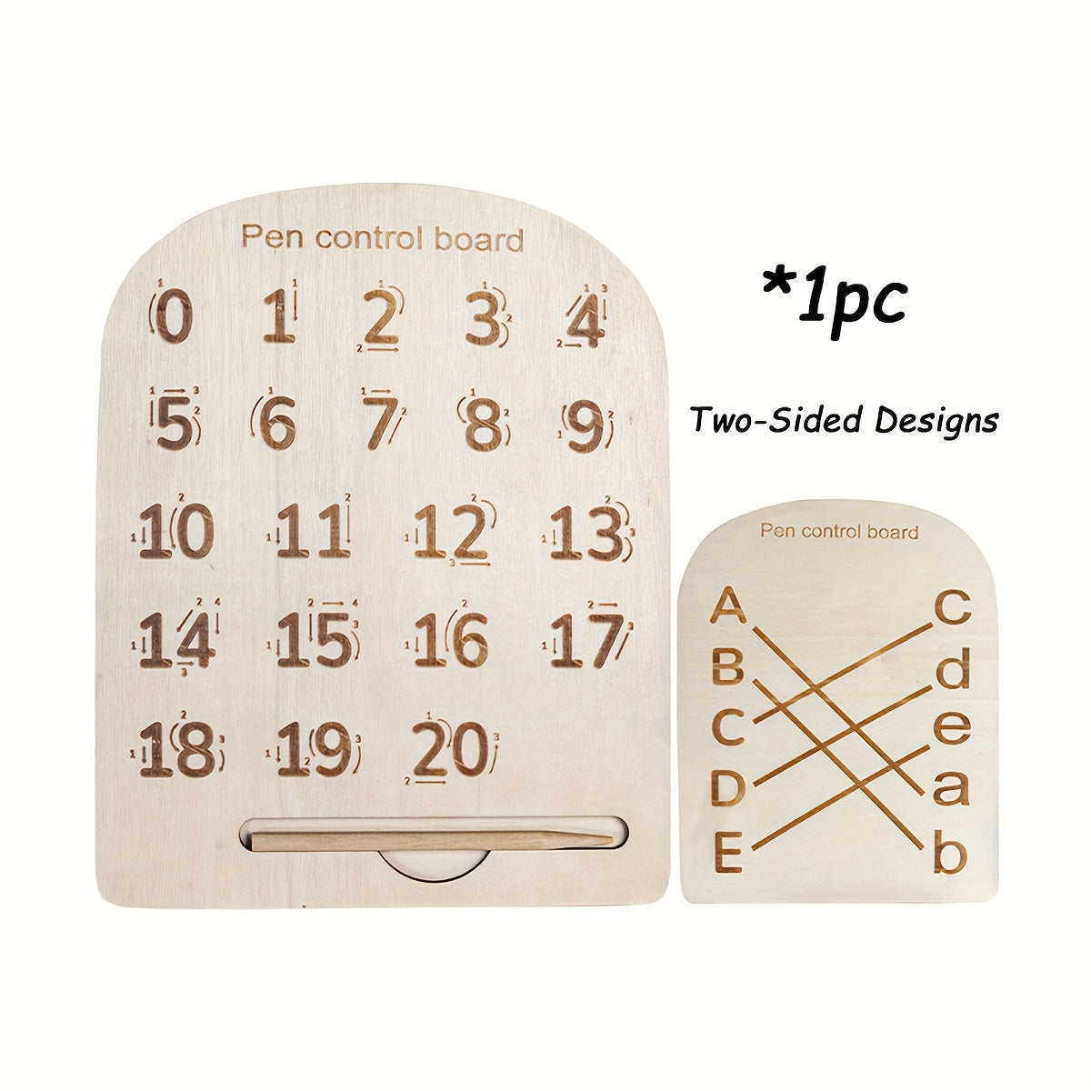 Wooden Letter Practice Board - Tracing Tool for Letters & Numbers