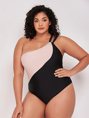  Modest Swimsuit One Shoulder Tummy Control One Piece Bathing Suit