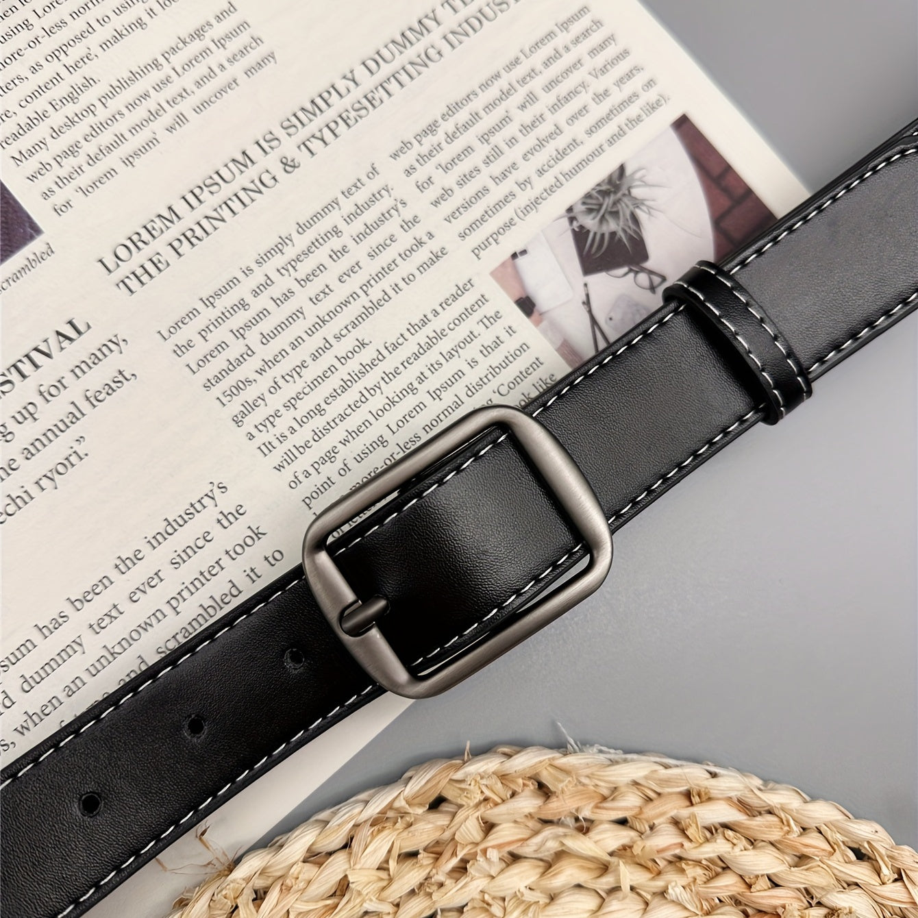 Men's Retro PU Leather Buckle Belt