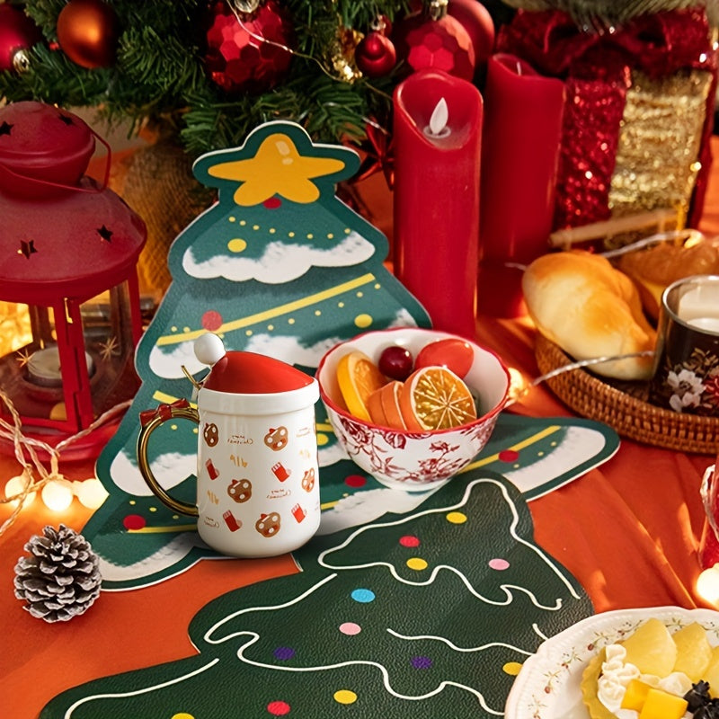 1pc Christmas Drink Coasters Cup Mats Home Decor Kitchen Gadgets