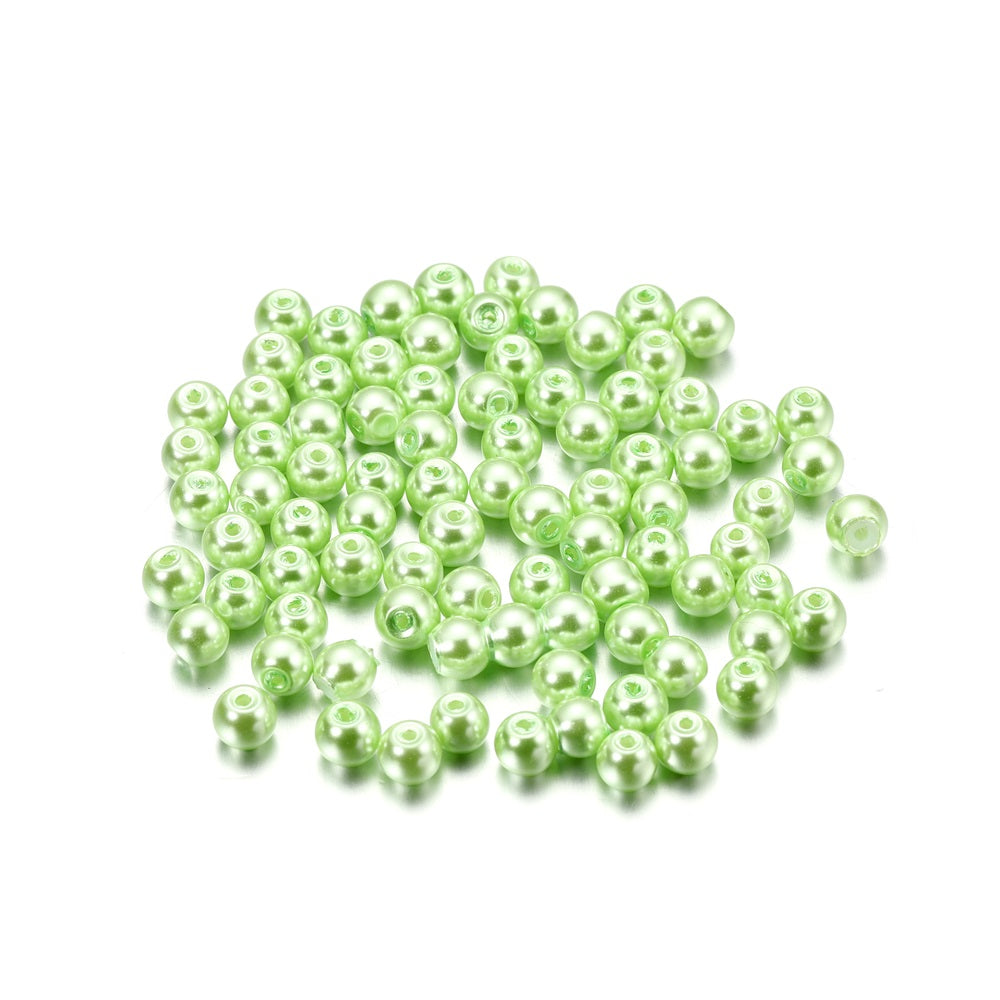 100pcs Glass Pearl Beads for DIY Jewelry Making