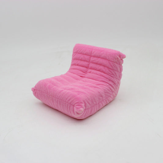 Plush Armchair & Sofa Set for Dollhouse Decor Pastel Colors