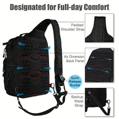 Fishing Tackle Backpack With Rod Holder Large Capacity Multi-functional Backpack