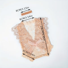 2pcs Newborn Lace Hollow Pink Photography Clothes Set