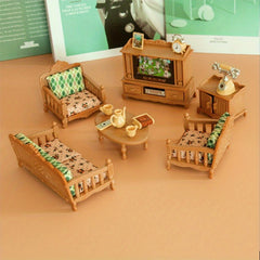 1:12 Dollhouse Mini Furniture Sofa Piano Set Plastic