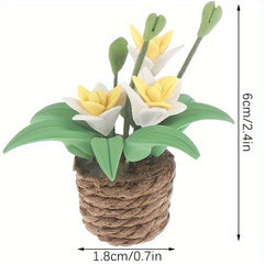 1:12 Dollhouse Clay Flower Pot Model Decoration Gift