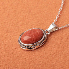 Vintage Gemstone Pendant Necklace Jewelry