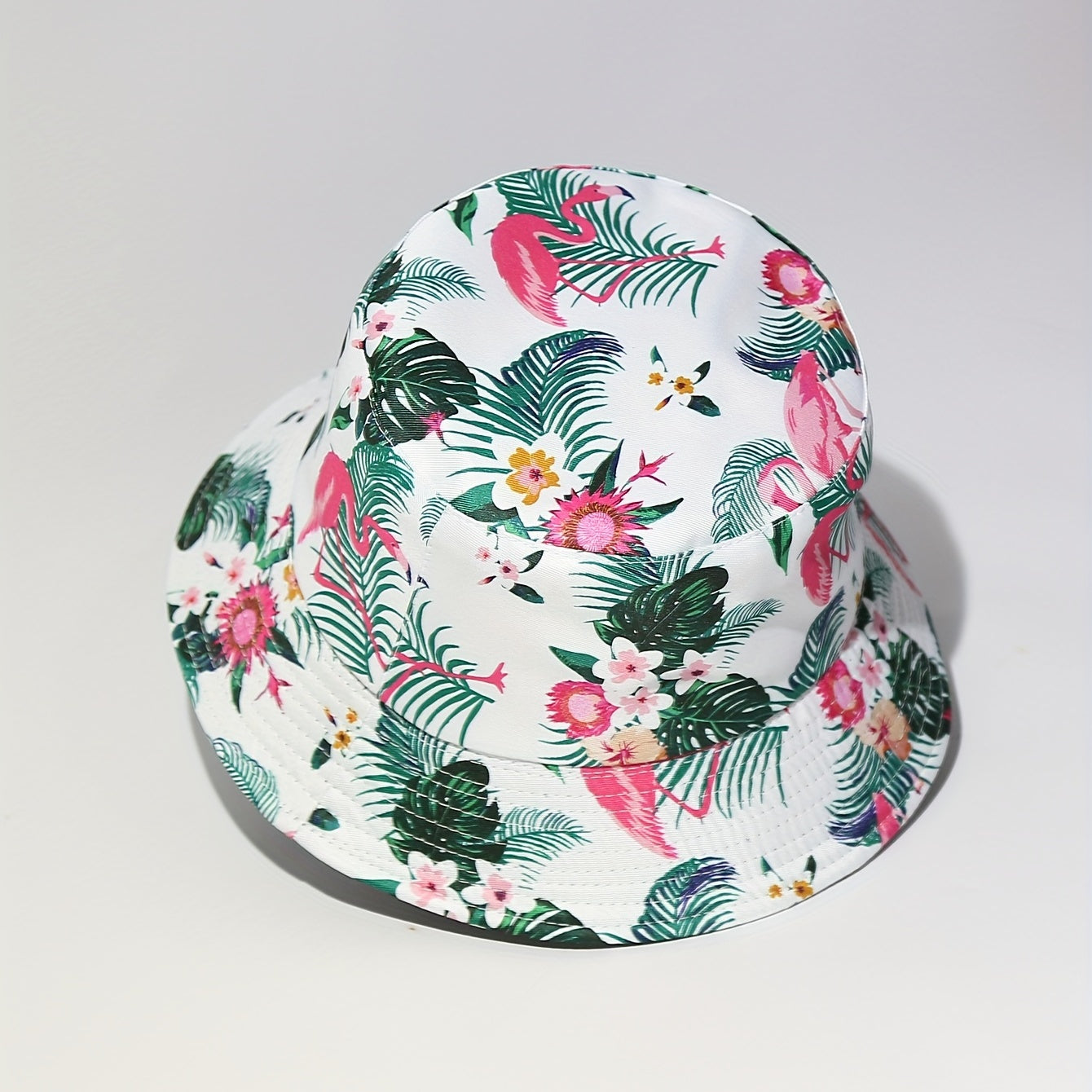 Flamingo Leaf Print Bucket Hat Lightweight Sun Hats