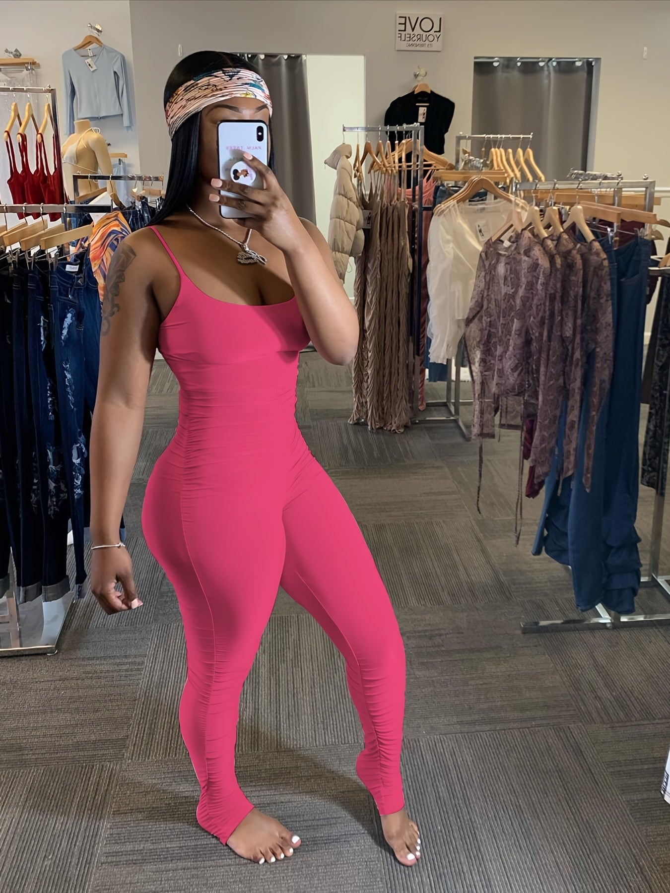 Skinny Ruched Jumpsuit Backless Mini Strap Jumpsuit