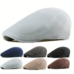 Men's Breathable Mesh Newsboy Cap for Driving