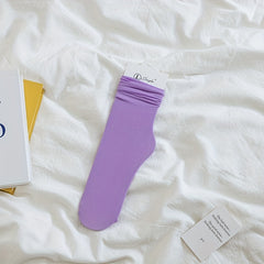 Solid Socks Comfy & Casual Women's Stockings
