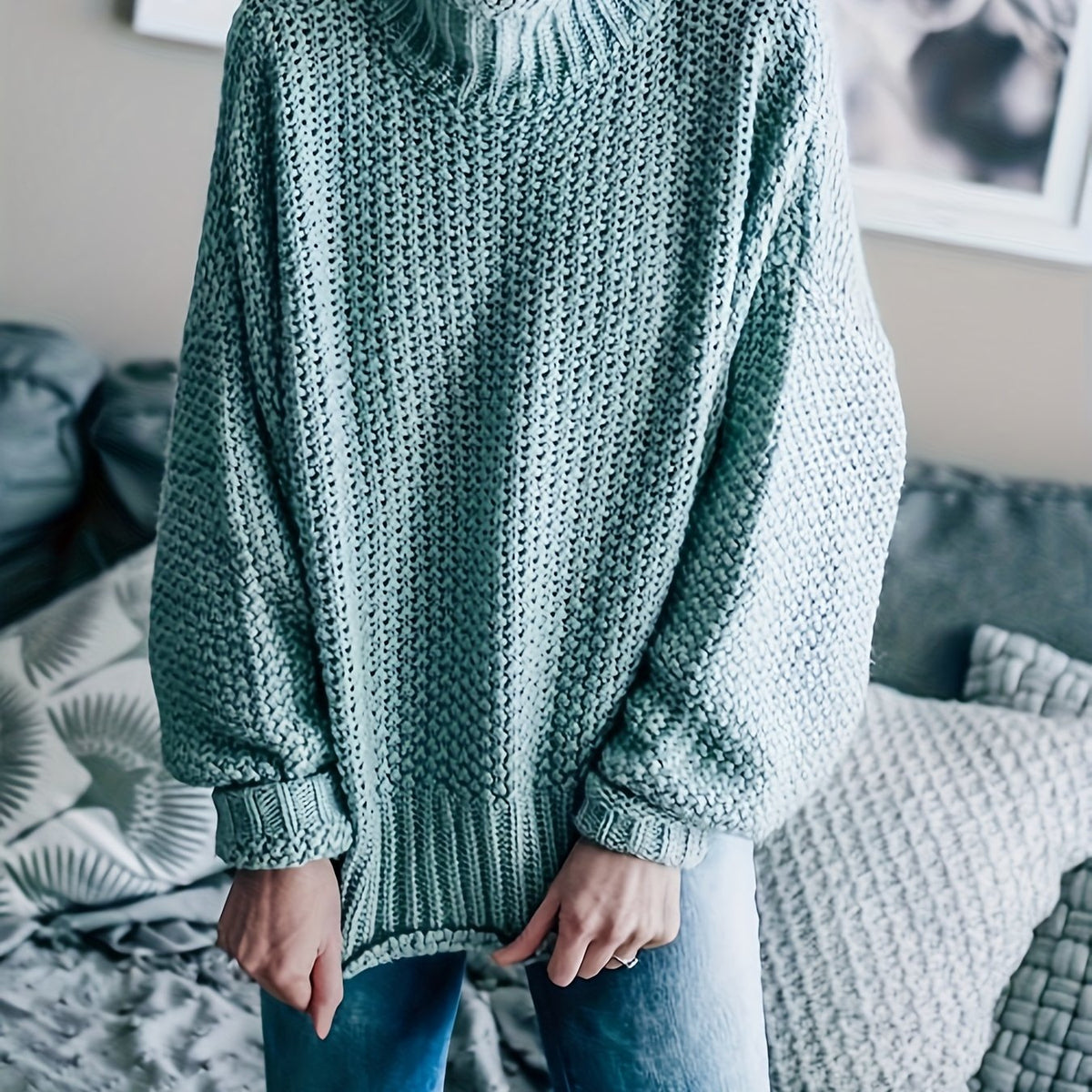  Casual Sweater Women's Turtleneck Knitted Jumper