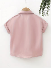 Boys Short Sleeves Shirt Preppy Style For Summer Kids Clothes