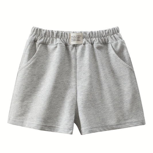 Toddler Girls Letter Patch Pocket Cotton Track Shorts