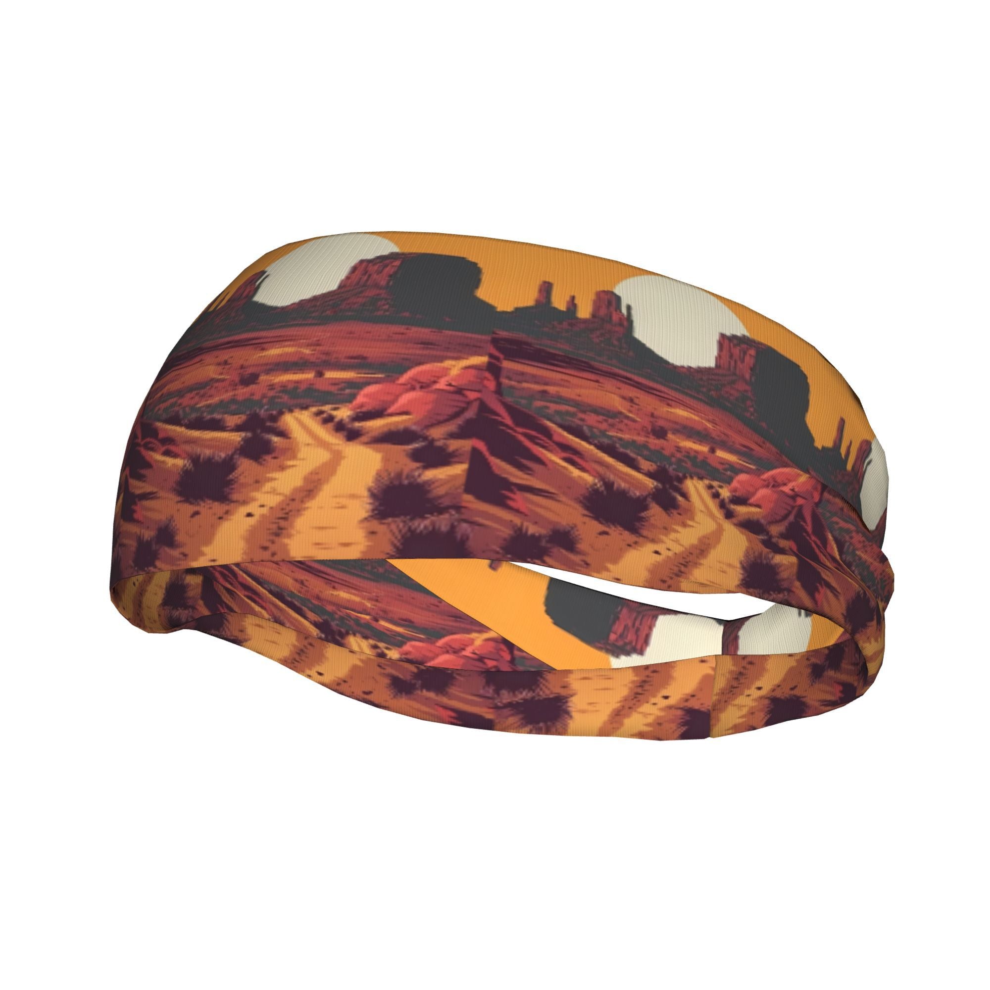Vintage Western Headband Sweat Wicking Stretchy Breathable Polyester Yoga Gym