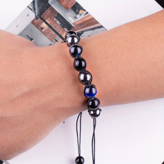 Triple Protection Hematite Agate Tigers Eye Stone Men's Bracelet