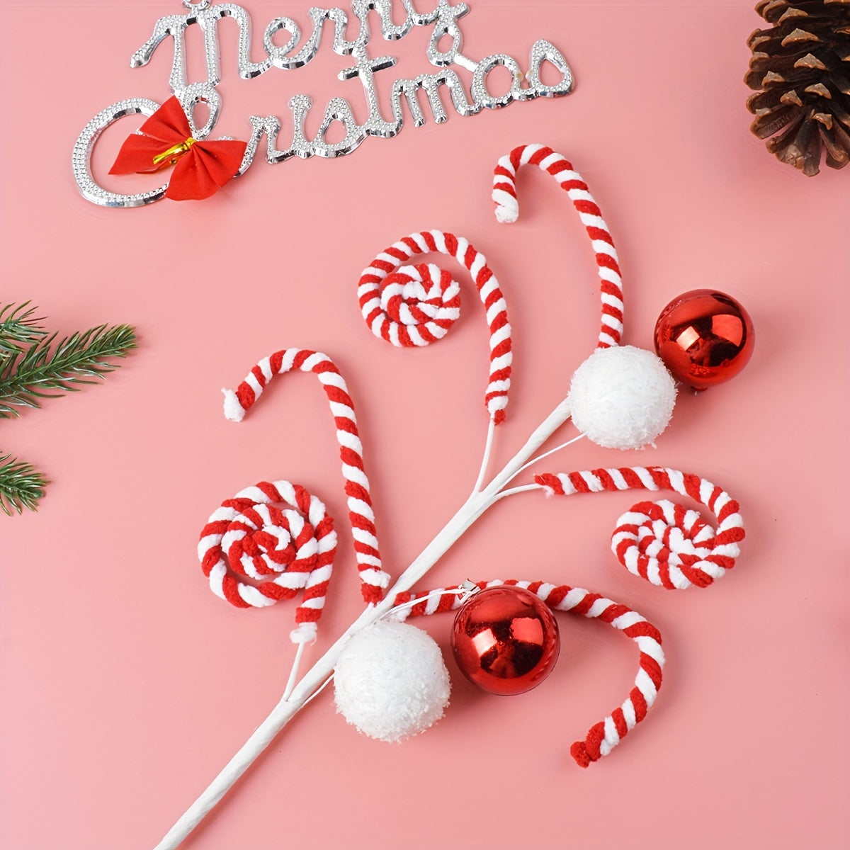 51.99cm Candy Cane Lollipop Christmas Ball Plug-in Decoration