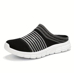 Men's Slip on Half Sneakers Open Back Shoes Mules Lightweight