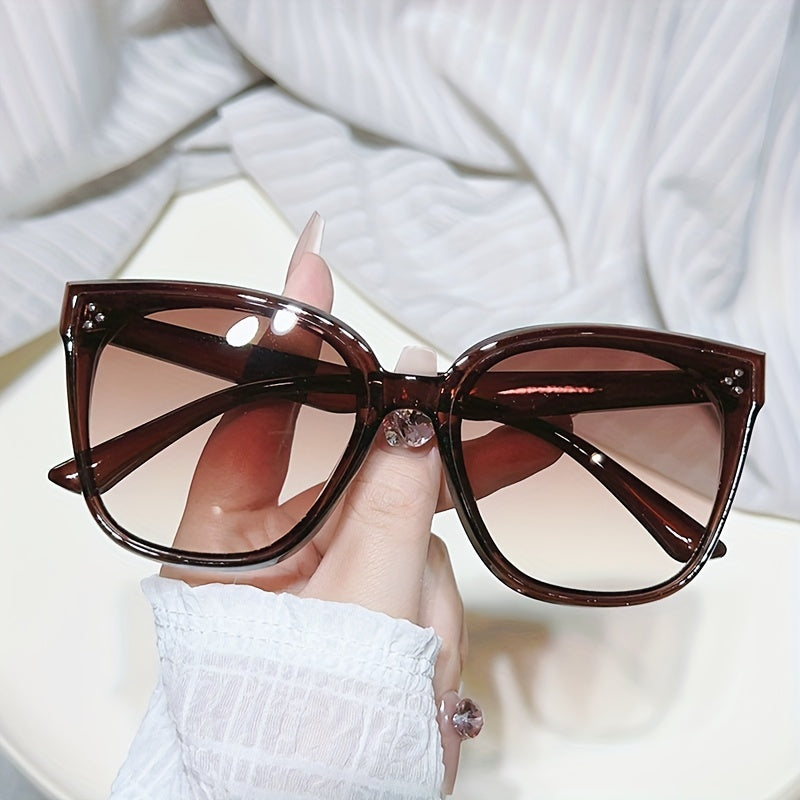 Cat Eye Square Sunglasses Rivet UV400 Sun Shades For Driving